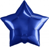Шар фольга без рисунка 18'' звезда Темно Синяя металлик AG