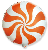 Шар фольга с рисунком 18''/Fm круг Леденец конфета Оранжевый