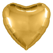 Шар фольга без рисунка 9'' сердце металлик Золото AG