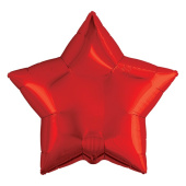 Шар фольга без рисунка 9" звезда Красная металлик AG