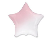 Шар фольга без рисунка 18'' звезда градиент Бело розовый Fm