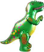 Шар фольга фигура ХОД Динозавр Аллозавр Зеленый 25'' 64см