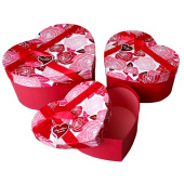 Коробка сердце С любовью Розы Красный с бантом 22х19х10,5см