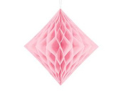 Украшение декор фигура бумага Ромб Светло розовый 30см