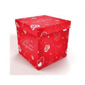 Коробка сюрприз для воздушных шаров 60х60х60см С Днем Рождения красная