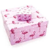 Коробка квадрат Грация фламинго Розовый 28х28х14см набор 10 в1