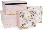 Коробка квадрат Женская коллекция Светло-розовый 23х23х13см (уп4)