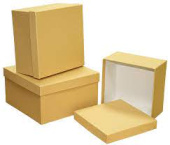Коробка квадрат Бежевый Перламутр 19х19х11см набор 3 в1