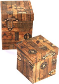 Коробка куб Крафт Винтажный ящик 13х13х17см набор 2 в1