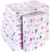 Коробка прямоугольник Маленькие принцессы Розовый 40х28х10см набор 5 в1