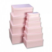 Коробка прямоугольник Нежно-розовый 31х20х13см набор 10 в1