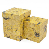 Коробка куб Крафт Новости из Лондона 13х13х7см набор 2 в1