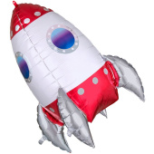 Шар фольга фигура Ракета 3D Красная An