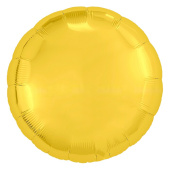 Шар фольга без рисунка 9" круг металлик Золото Gold AG упак.