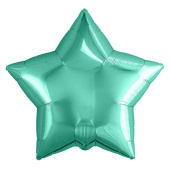 Шар фольга без рисунка 9" звезда Бискайский зеленый пастель AG
