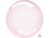 Шар фольга Сфера 3D Bubble Бабблс 18" прозрачная Dark Pink кристалл 46см An