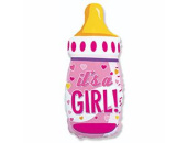 Шар фольга фигура Бутылка IT'S A GIRL розовая 31'' 79см Fm
