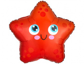 Шар фольга фигура Звезда морская красная An 17" 43CM W X 16" 40CM H