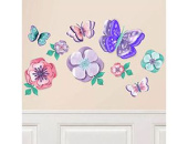 Украшение декор комплект бумага Бабочки Цветы нежные (уп13) Китай
