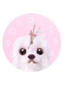 Часы настенные Собачка розовые 30см