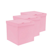 Коробка сюрприз для воздушных шаров 60х60х60см Розовая