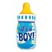 Шар фольга фигура Бутылка IT'S A BOY голубая 31'' 79см Fm