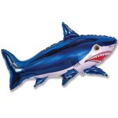 Шар фольга фигура Акула большая синяя 42" 118л Fm