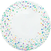 Шар Сфера 3D Bubble Бабблс 20" с конфетти прозрачный Разноцветное прозр 51см FL