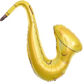 Шар фольга фигура Саксофон надувается воздухом Золото 28'' 71см FL