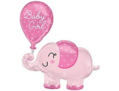 Шар фольга фигура Слоник розовый BABY GIRL An