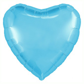 Шар фольга без рисунка 18'' сердце Нежно Голубой Blue пастель AG