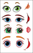 Наклейка Глаза детские (10шт)
