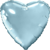 Шар фольга без рисунка 18'' сердце Нежно голубое металлик AG