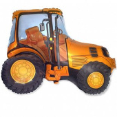 Шар фольга фигура Трактор оранжевый 39'' 94см Fm