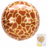 Шар фольга с рисунком Сфера 3D Bubble Бабблс 16" Жираф принт An упак