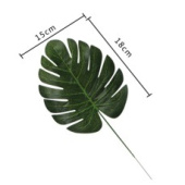 Украшение декор Листья Тропические ткань зеленые Монстера 18х15см