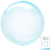 Шар Сфера 3D Bubble Бабблс 18" прозрачный Голубой с клапаном 46см ВС