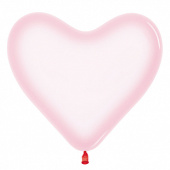 Шар латекс Сердце 12''/Sp кристалл пастельный Розовый Pink (50шт)