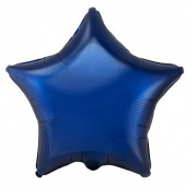 Шар фольга без рисунка 32" звезда Темно-синий пастель Fm