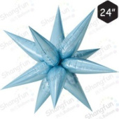 Шар фольга Звезда 3D составная 24'' 66см Голубой Blue упак КА
