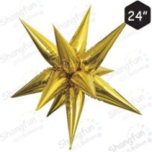 Шар фольга Звезда 3D составная 24'' 66см Золото Gold КА