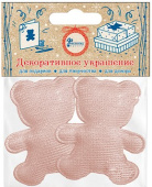 Украшение декор Фигура Медвежонок Розовый 4,7х5,7см с блестками уп2