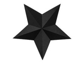 Звезда подвесная черная 37-12см уп6