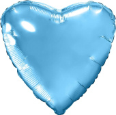 Шар фольга без рисунка 18'' сердце Голубой холодный металлик AG