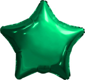 Шар фольга без рисунка 18'' звезда Зеленая Green металлик AG