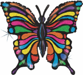 Шар фольга фигура Бабочка Яркая Голография 33'' 84см GR