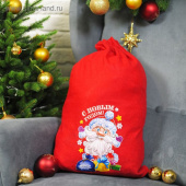 Мешок для подарков 40х60см Деда Мороза С Новым Годом