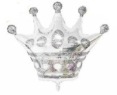 Шар фольга фигура Корона серебро 48х50см