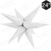 Шар фольга Звезда 3D составная 24'' 66см Белая White