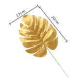 Украшение декор Тропические Листья ткань золото Монстера 17*20см/КА